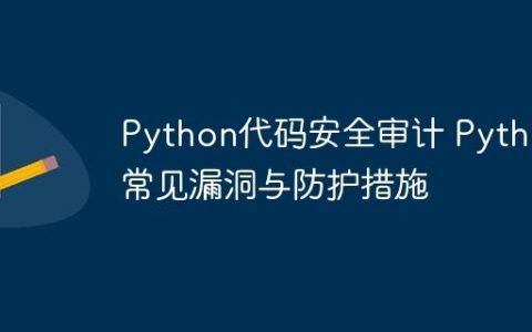 Python代码安全审计 Python常见漏洞与防护措施