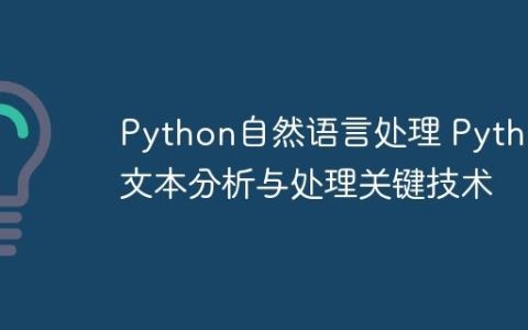 Python自然语言处理 Python文本分析与处理关键技术