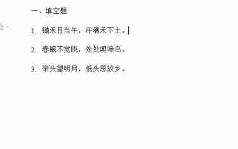 如何在Word文档中制作试卷填空题