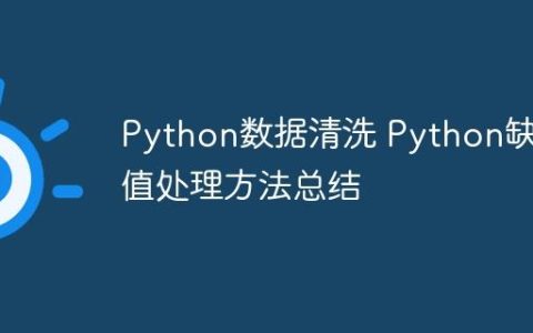 Python数据清洗 Python缺失值处理方法总结