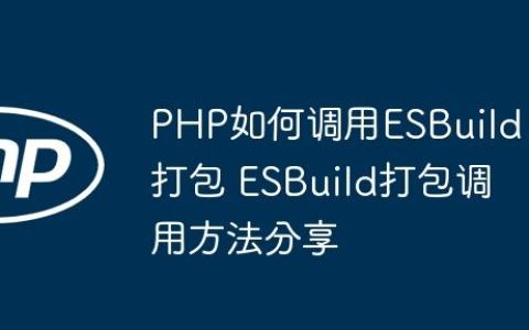 PHP如何调用ESBuild打包 ESBuild打包调用方法分享