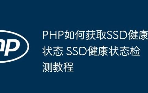 PHP如何获取SSD健康状态 SSD健康状态检测教程