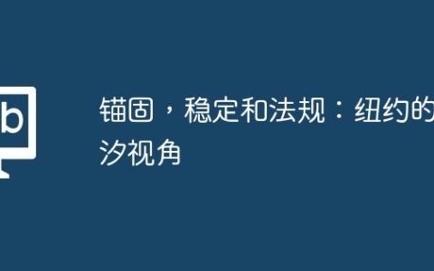 锚固，稳定和法规：纽约的潮汐视角