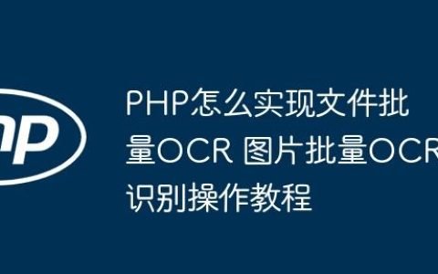 PHP怎么实现文件批量OCR 图片批量OCR识别操作教程
