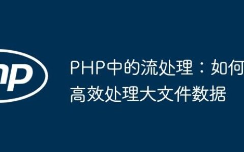 PHP中的流处理：如何高效处理大文件数据