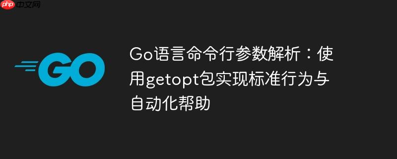 go语言命令行参数解析:使用getopt包实现标准行为与自动化帮助