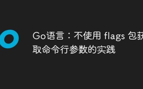 Go语言：不使用 flags 包获取命令行参数的实践