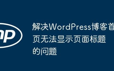 解决WordPress博客首页无法显示页面标题的问题
