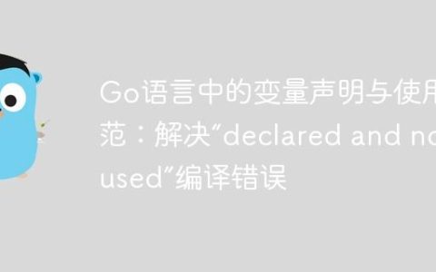 Go语言中的变量声明与使用规范：解决“declared and not used”编译错误
