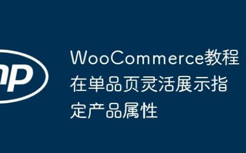 WooCommerce教程：在单品页灵活展示指定产品属性