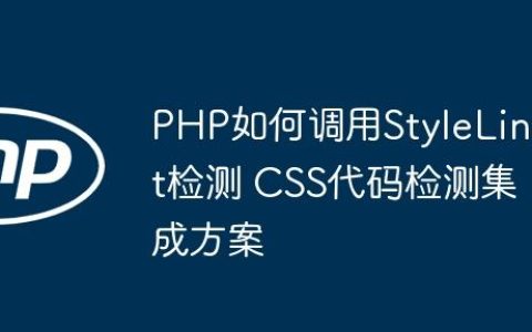 PHP如何调用StyleLint检测 CSS代码检测集成方案