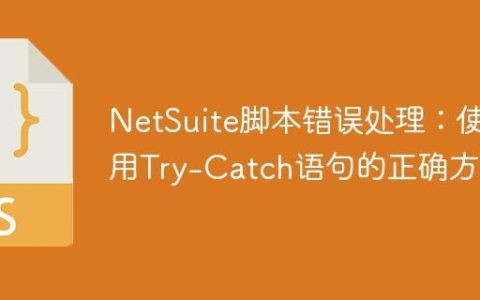 NetSuite脚本错误处理：使用Try-Catch语句的正确方法