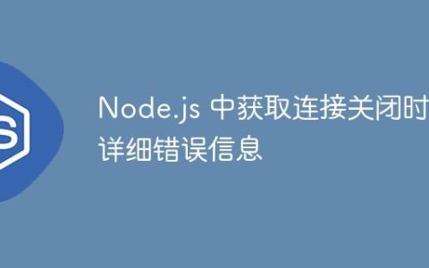 Node.js 中获取连接关闭时的详细错误信息