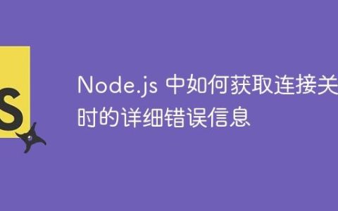 Node.js 中如何获取连接关闭时的详细错误信息