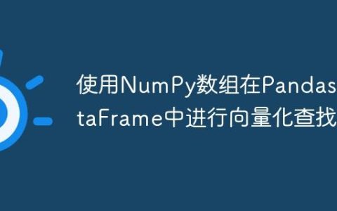 使用NumPy数组在Pandas DataFrame中进行向量化查找