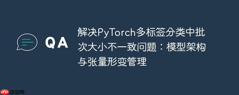 解决PyTorch多标签分类中批次大小不一致问题:模型架构与张量形变管理