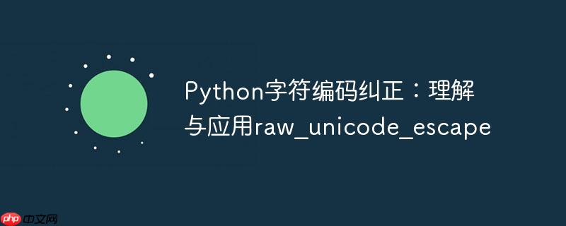 python字符编码纠正:理解与应用raw_unicode_escape