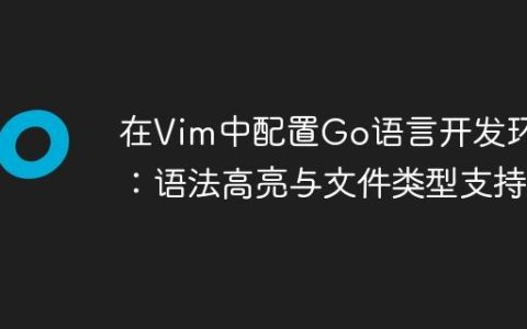 在Vim中配置Go语言开发环境：语法高亮与文件类型支持
