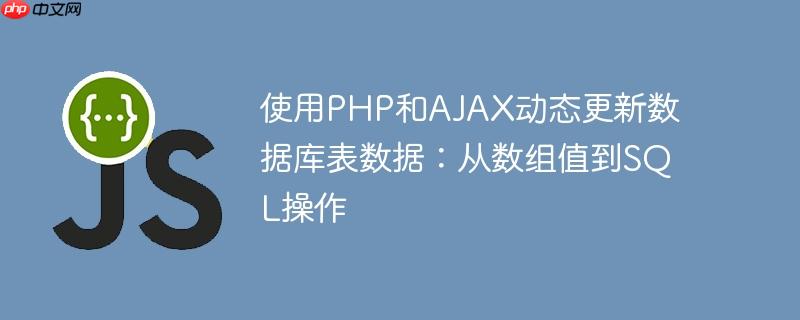 使用php和ajax动态更新数据库表数据:从数组值到sql操作