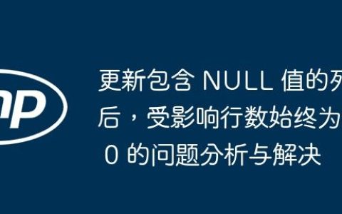 更新包含 NULL 值的列后，受影响行数始终为 0 的问题分析与解决