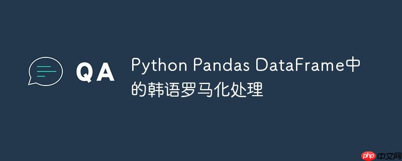 Python Pandas DataFrame中的韩语罗马化处理