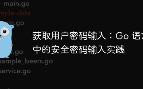 获取用户密码输入：Go 语言中的安全密码输入实践