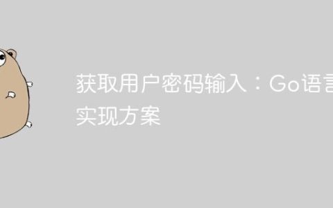 获取用户密码输入：Go语言实现方案