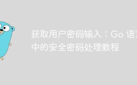 获取用户密码输入：Go 语言中的安全密码处理教程