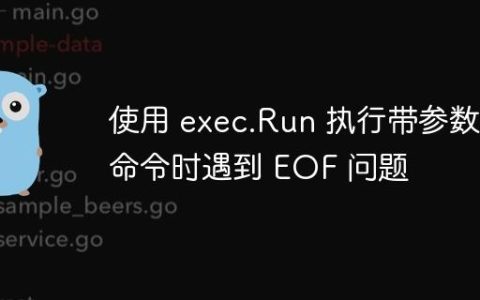 使用 exec.Run 执行带参数命令时遇到 EOF 问题