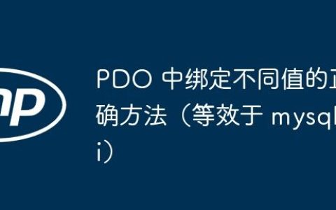 PDO 中绑定不同值的正确方法（等效于 mysqli）