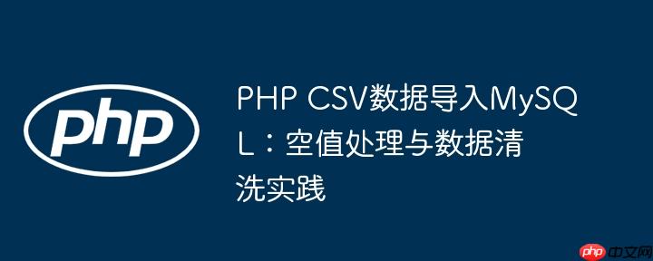 PHP CSV数据导入MySQL:空值处理与数据清洗实践
