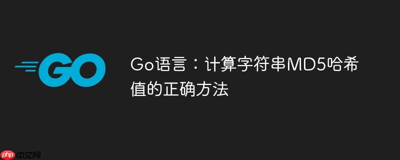 Go语言:计算字符串MD5哈希值的正确方法