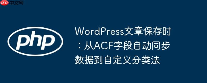 WordPress文章保存时:从ACF字段自动同步数据到自定义分类法