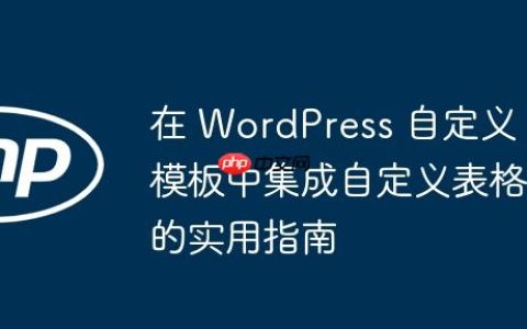 在 WordPress 自定义模板中集成自定义表格的实用指南