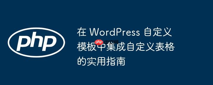 在 wordpress 自定义模板中集成自定义表格的实用指南