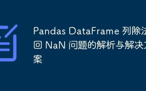 Pandas DataFrame 列除法返回 NaN 问题的解析与解决方案