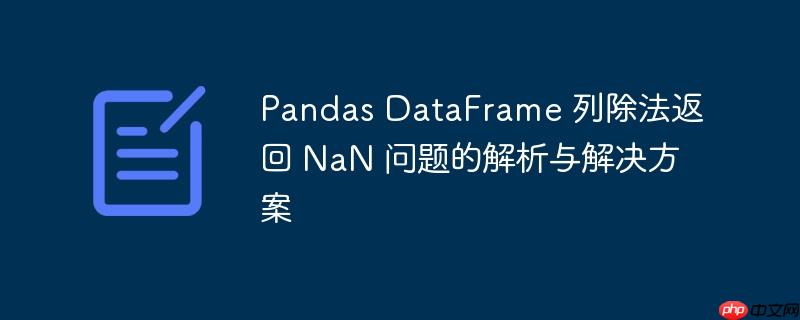 pandas dataframe 列除法返回 nan 问题的解析与解决方案