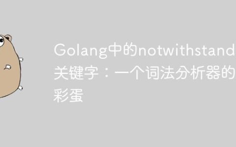 Golang中的notwithstanding关键字：一个词法分析器的彩蛋