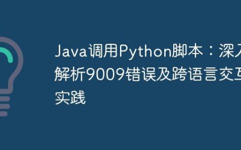 Java调用Python脚本：深入解析9009错误及跨语言交互实践