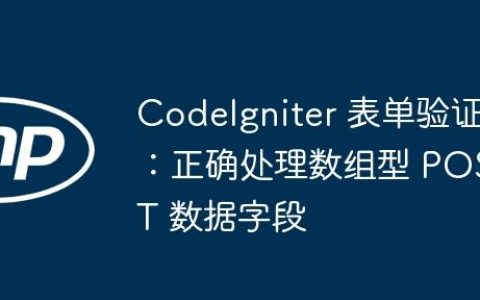 CodeIgniter 表单验证：正确处理数组型 POST 数据字段