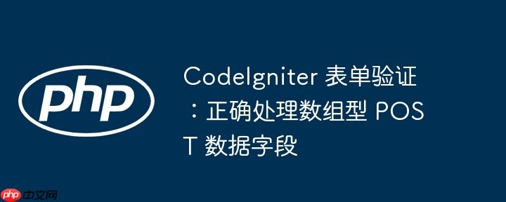 CodeIgniter 表单验证:正确处理数组型 POST 数据字段