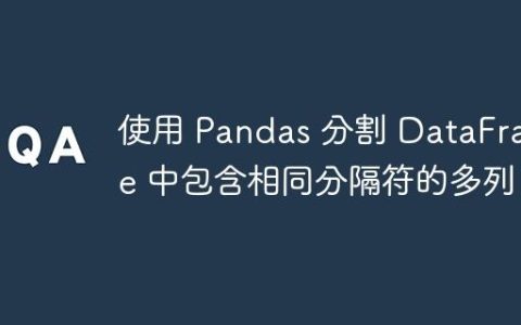 使用 Pandas 分割 DataFrame 中包含相同分隔符的多列