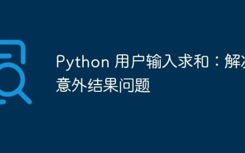Python 用户输入求和：解决意外结果问题