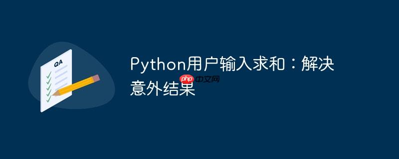 python用户输入求和:解决意外结果