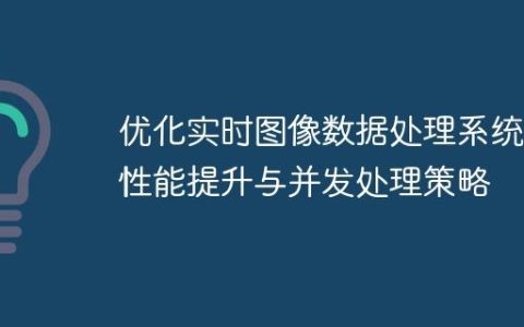 优化实时图像数据处理系统：性能提升与并发处理策略