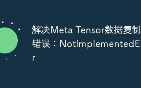解决Meta Tensor数据复制错误：NotImplementedError