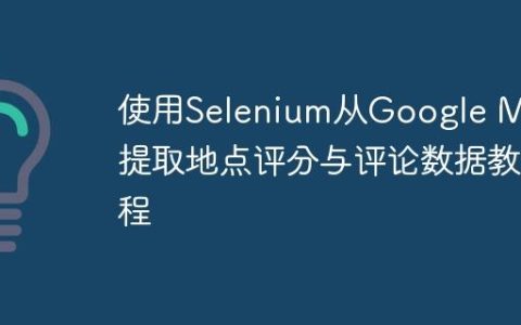 使用Selenium从Google Maps提取地点评分与评论数据教程