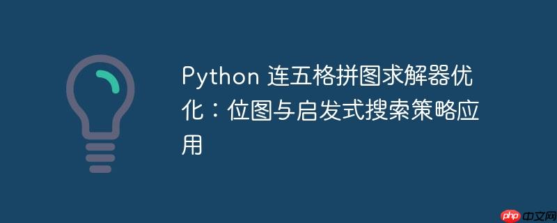 Python 连五格拼图求解器优化:位图与启发式搜索策略应用
