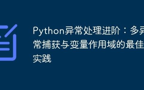 Python异常处理进阶：多异常捕获与变量作用域的最佳实践