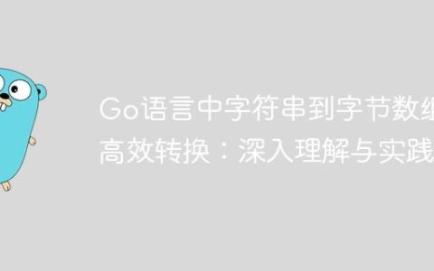 Go语言中字符串到字节数组的高效转换：深入理解与实践